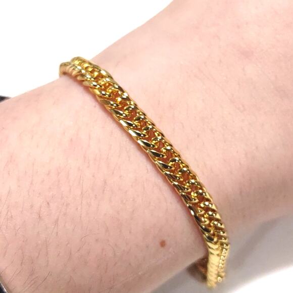 18k Gold Plated Bracelet Double Chain Christmas Birthday Anniversary Gift New!!